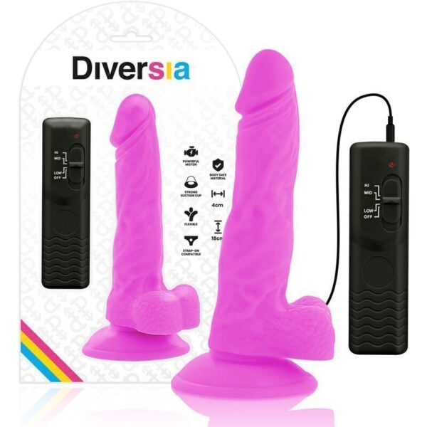 Dildo Flessibile Con Vibrazione 18 CM - VIOLA - immagine 5