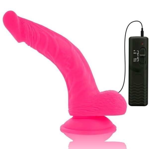 Dildo Flessibile Con Vibrazione 21,5 CM - Rosa - immagine 4